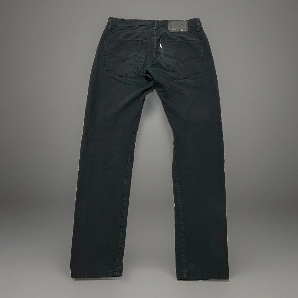 Levis 512 Mens Black Wash Slim Fit Premium Jeans White Tab Punk Grunge 30x33